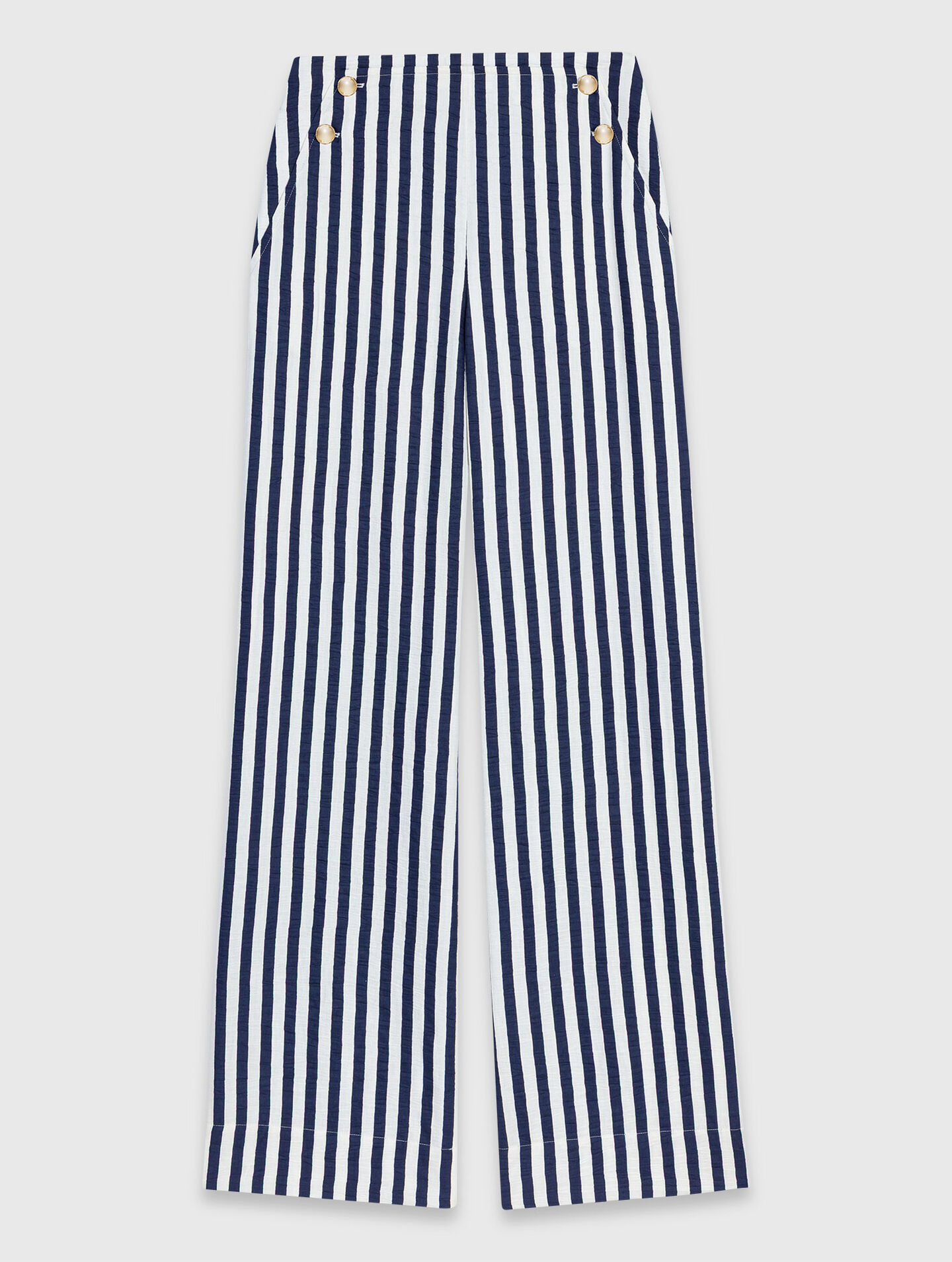 Pantaloni a ponte in lino misto